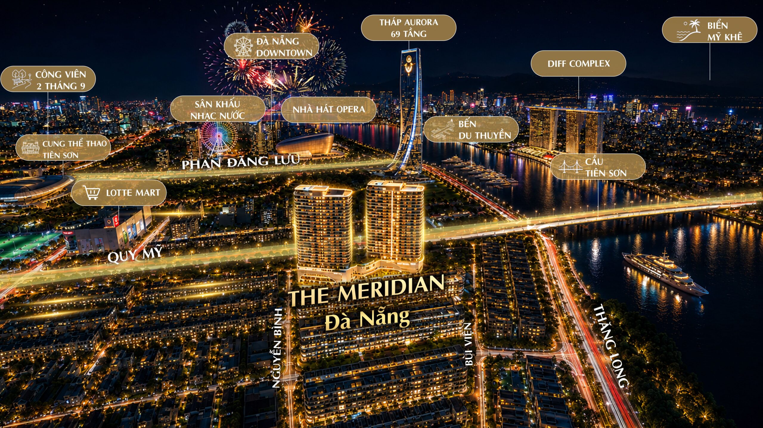 Vị trí dự án The Meridian Đà Nẵng và Da Nang Downtown