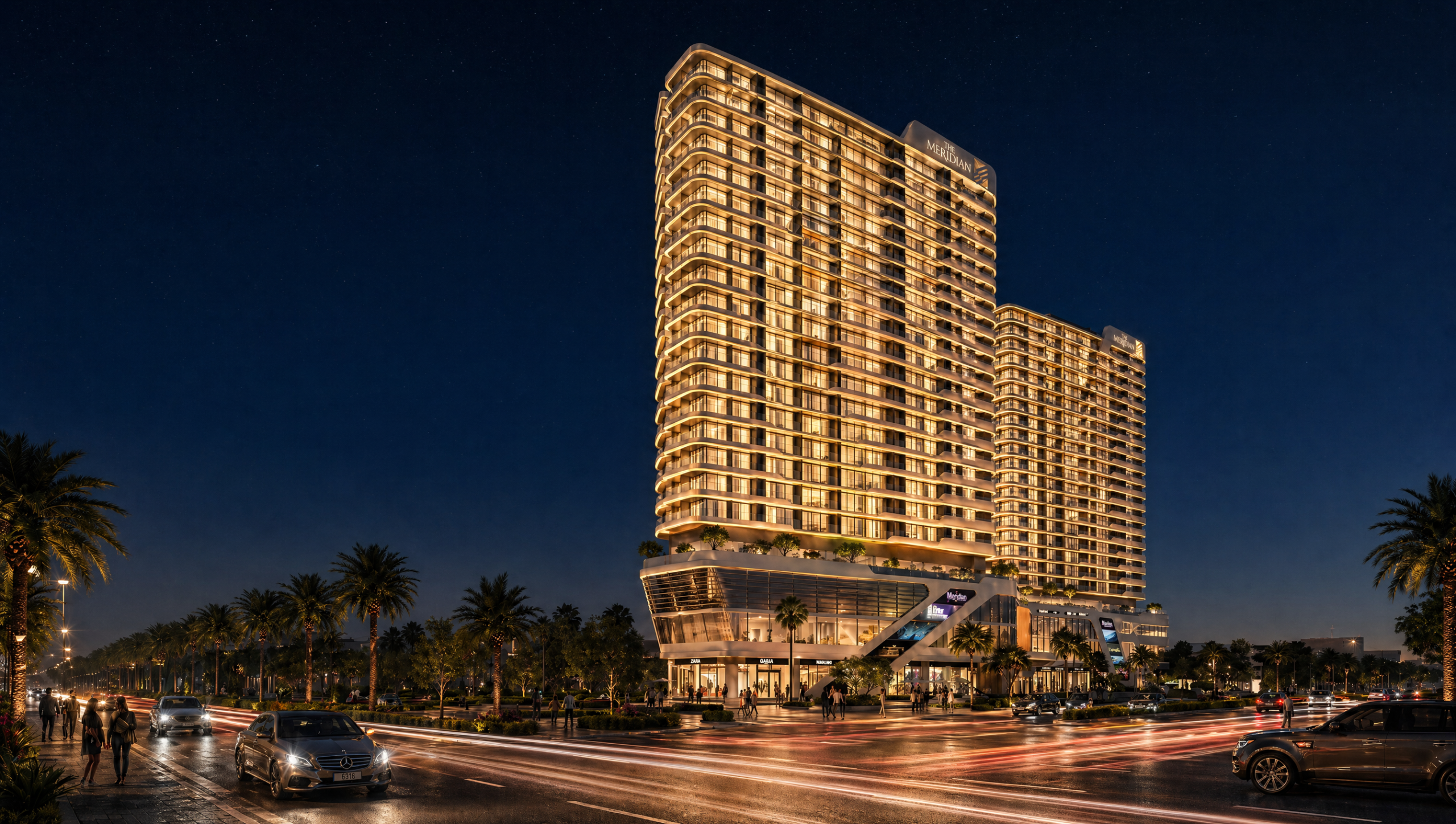 Phối cảnh dự án The Meridian Đà Nẵng vào ban đêm
