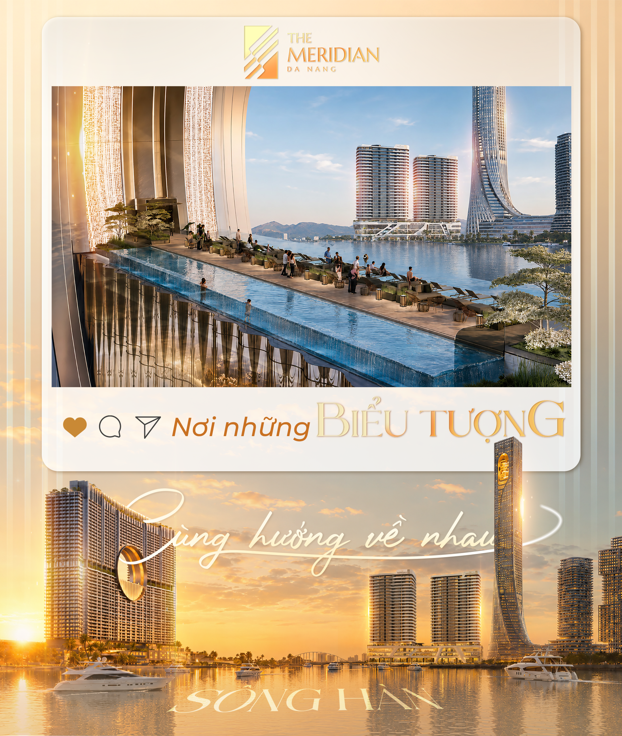 Sự giao thoa biểu tượng giữa tháp đôi The Meridian và siêu quần thể giải trí Da Nang Downtown