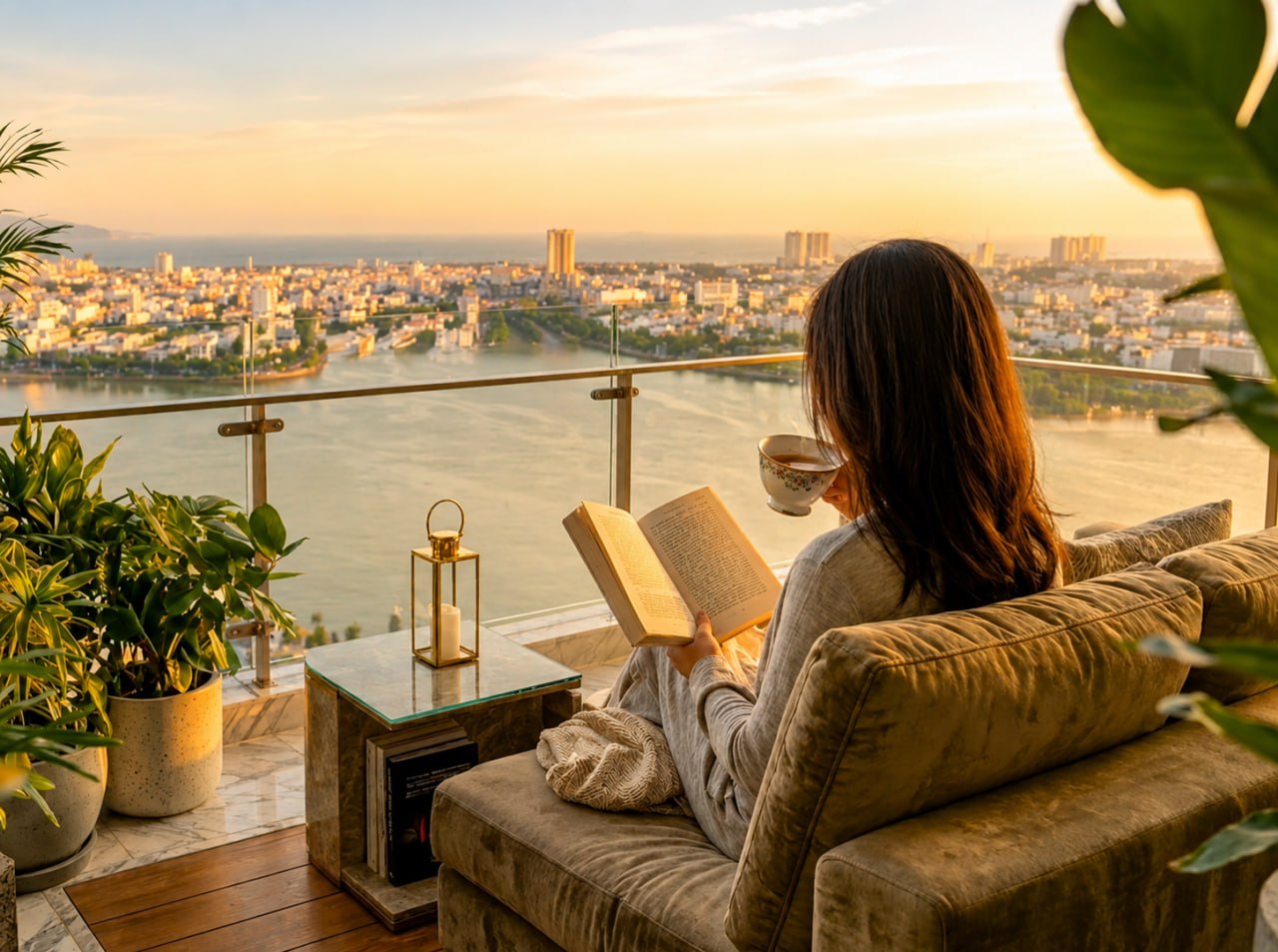 Tầm nhìn tại The Meridian Đà Nẵng - căn hộ view sông Hàn Đà Nẵng